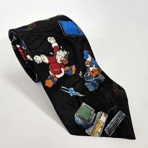 Vintage Disney Mickey Unlimited Executive Office Theme Men's Tie Goofy Donald